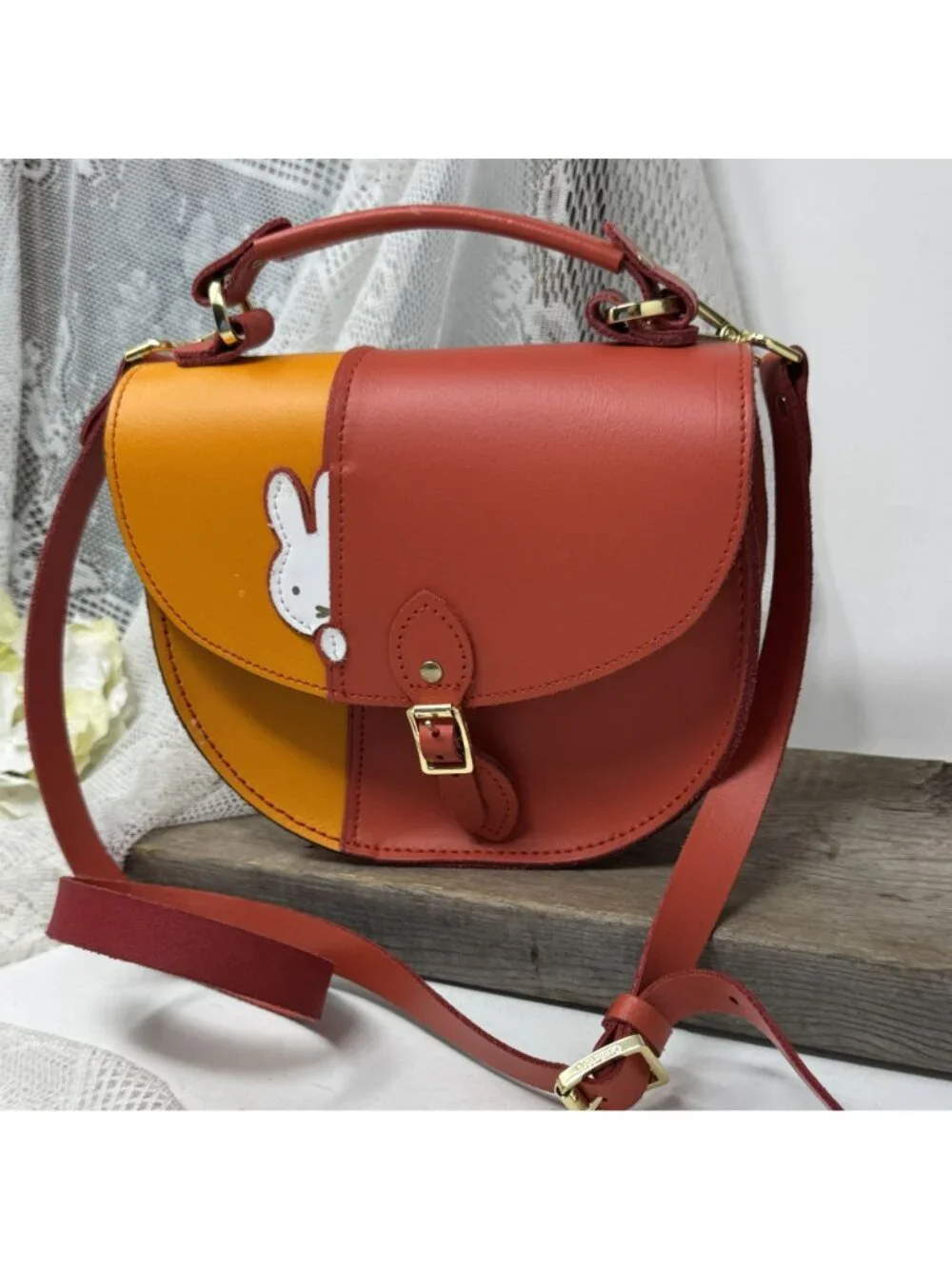 Hiding Miffy Isla by Cambridge Satchel Company Leather Carrot Orange Purse